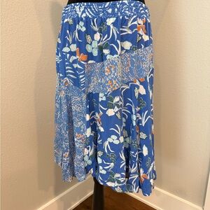 Tropical Blue A-Line Skirt